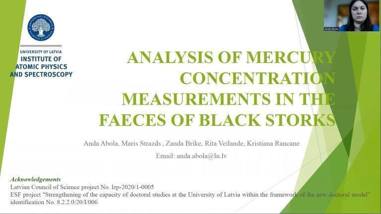 Analysis of Mercury Concentration Measurements in the Faeces of Black Storks